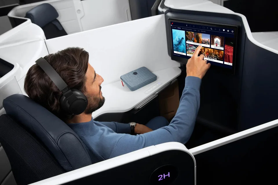 System rozrywki w Air France Business Class