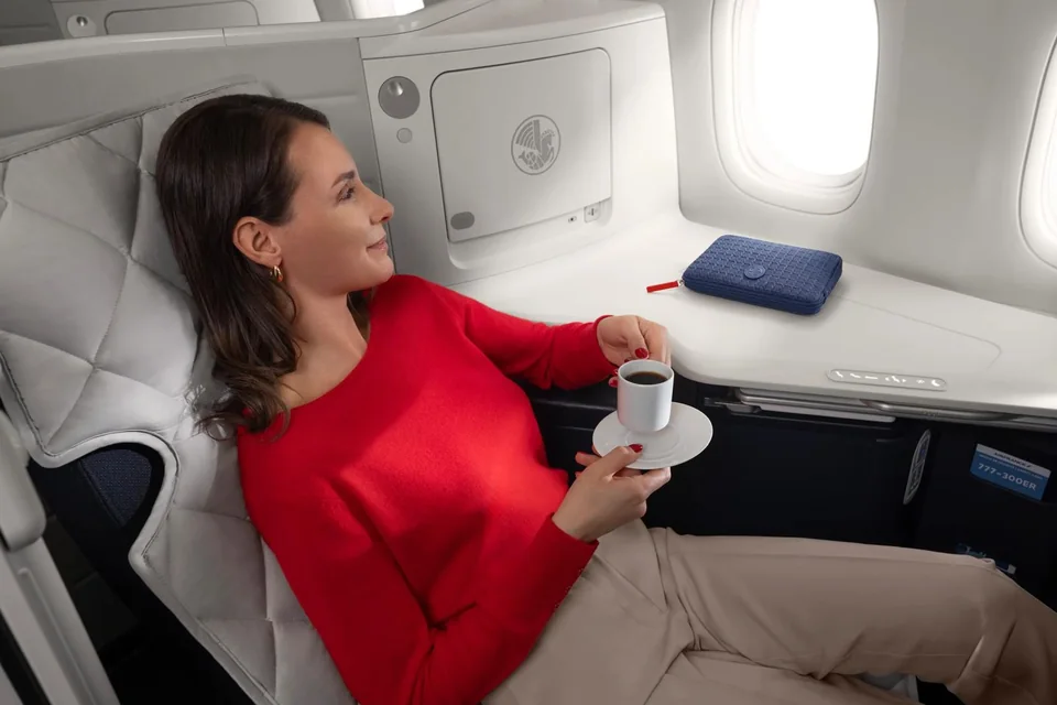 Fotel Air France Business Class przy oknie