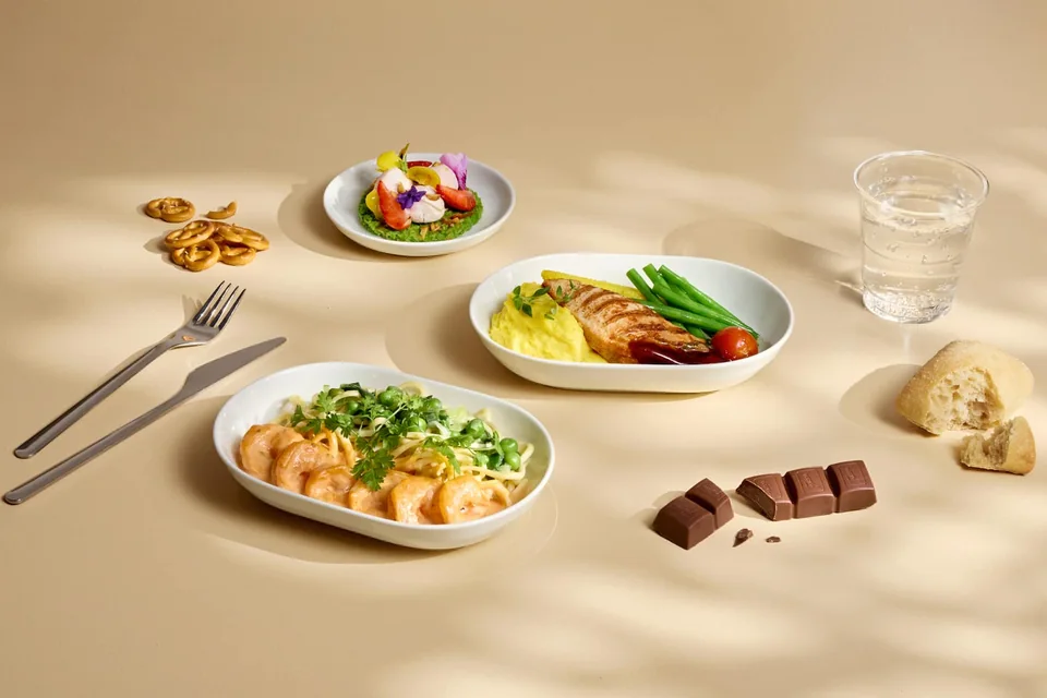 Posiłek serwowany w Finnair Premium Economy